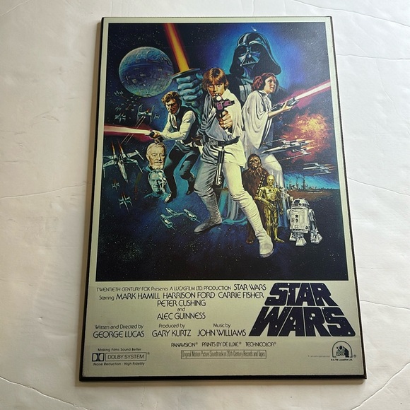 Star Wars Other - Vintage 1977 Star Wars “A New Hope” Wood Poster Plaque 19”x 13”